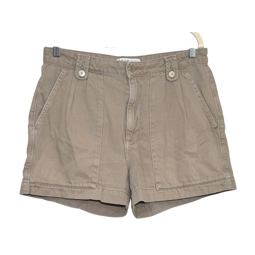 Primark Denim Co Utility Shorts Khaki Tan Pleated Cargo Womens Size 8
